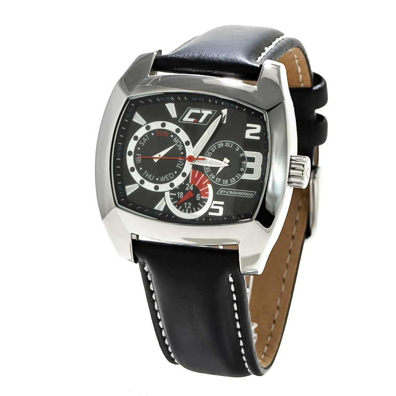 Zegarek CHRONOTECH CC7049M-02. Kwarcowy, Kolor czarny. Mężczyzna.