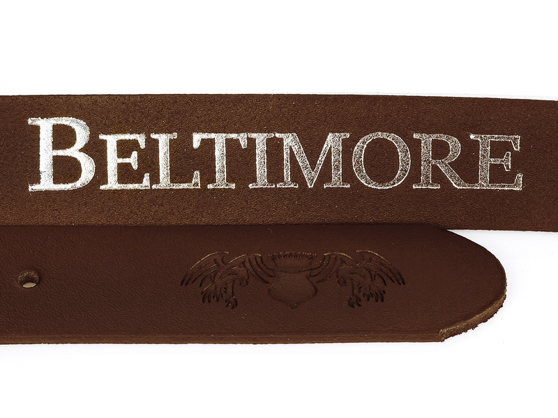 Beltimore skórzany pasek męski koniak szeroki premium W32 : Kolory - brązowy, beżowy, Rozmiar pasków - r.100-115 cm