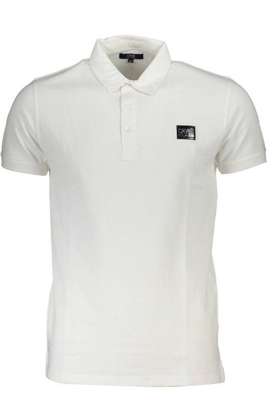 CAVALLI CLASS POLO MĘSKA Z KRÓTKIM RĘKAWEM BIAŁA