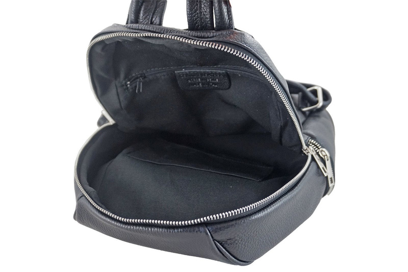 Plecak skórzany damski CASUAL - Zielony ciemny