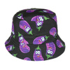Kapelusz dwustronny bucket hat czapka czarny bakłażan kap-m-33