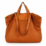 PELLE LAVATA Skórzana Torebka ShopperBag Na Ramię A4 Pleciona Vintage Duża