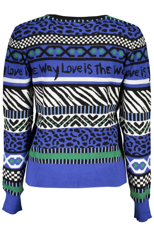 NIEBIESKI SWETER DESIGUAL DAMSKI