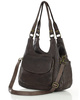 Włoska torebka skórzana z kieszenią z przodu retro bag handmade - MARCO MAZZINI ciemny brąz caffe