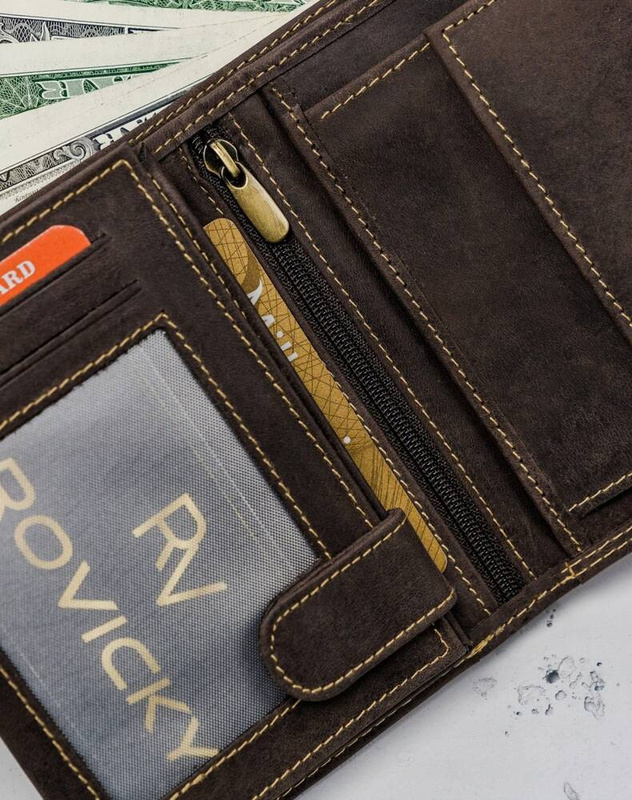 Skórzany męski portfel Wild N4-P-CHM RFID