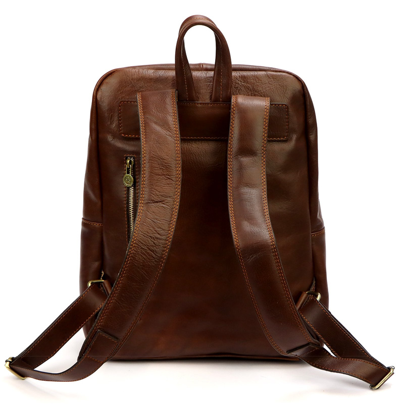 Florence Duży praktyczny damski plecak miejski skóra naturalna kieszenie