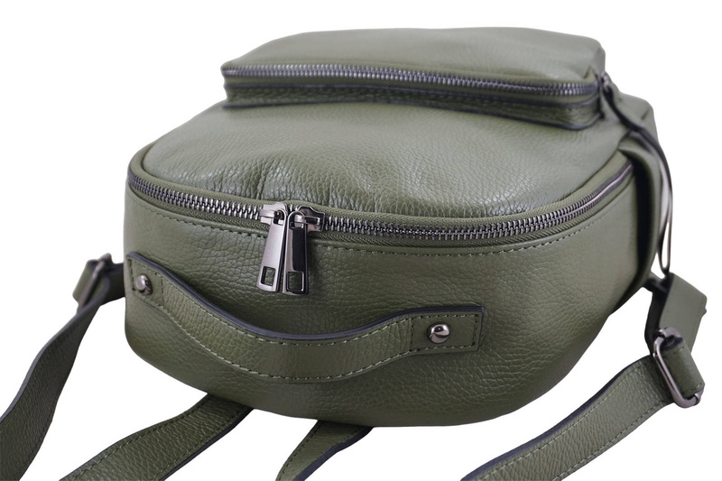 Elegancki plecak skórzany - Zielony