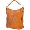 Camel torebka skórzana zamszowa shopper W10
