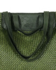 Torba damska pleciona shopper & shoulder leather bag - MARCO MAZZINI zielony militare