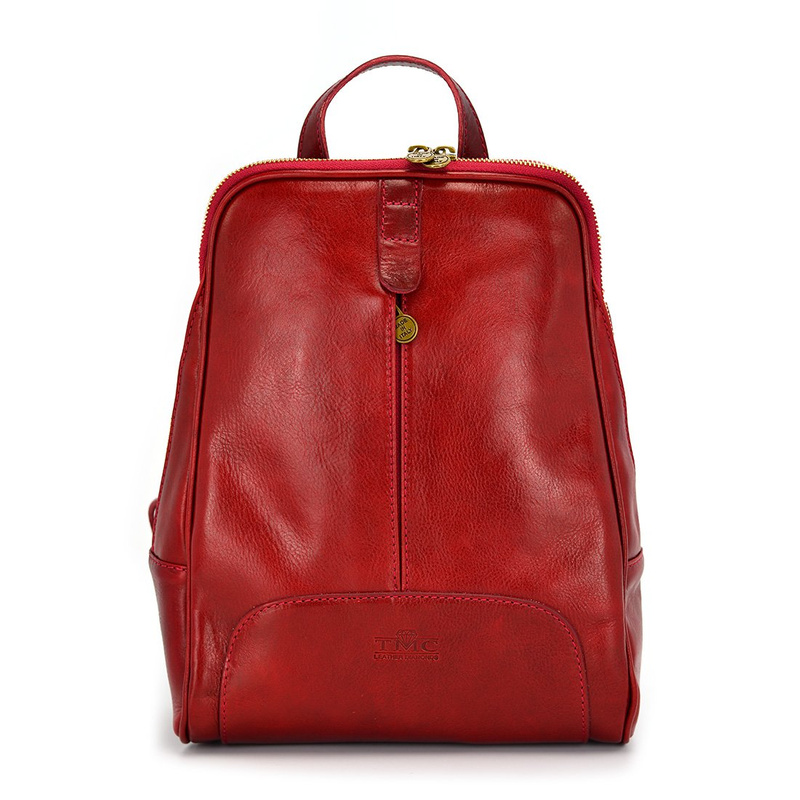 Florence Miejski Damski plecak skóra naturalna z kieszeniami na suwak