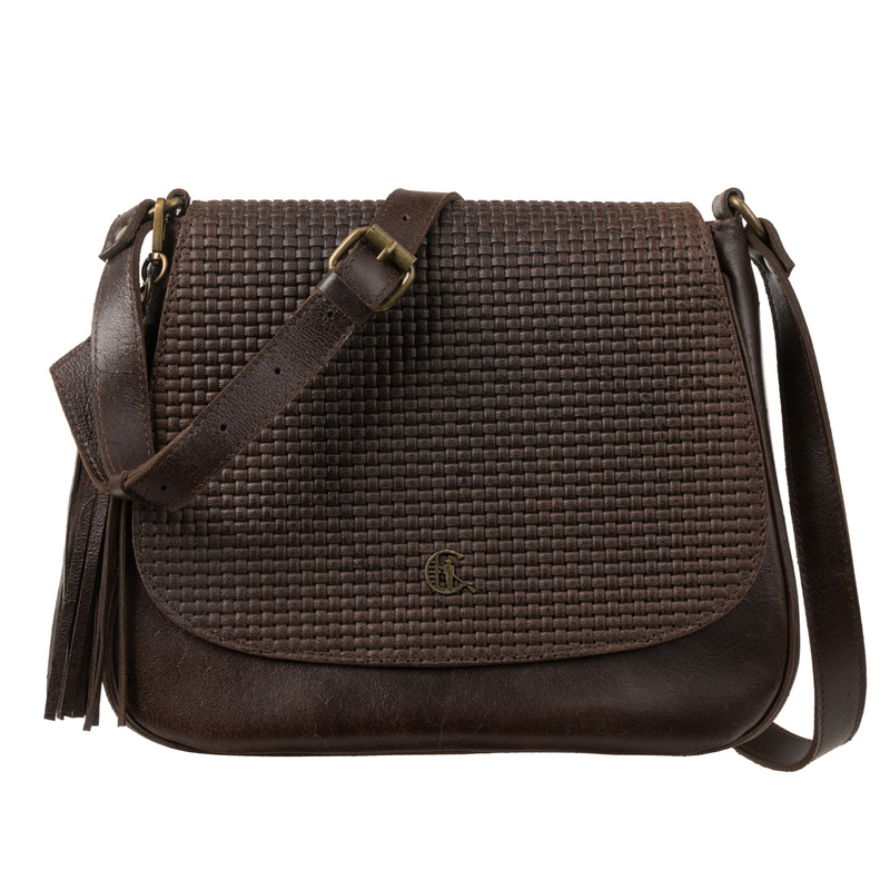 Torebka skórzana Canaletto z klapką z tłoczeniem plecionki – elegancja i funkcjonalność TD752s228t1