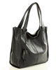 Modna torebka damska skórzany shopper bag - MARCO MAZZINI Portofino Max czarny
