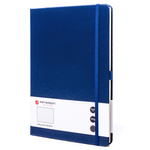 Granatowy notes w formacie B5 z gumką zamykającą, zadrukowany w linie - Peterson