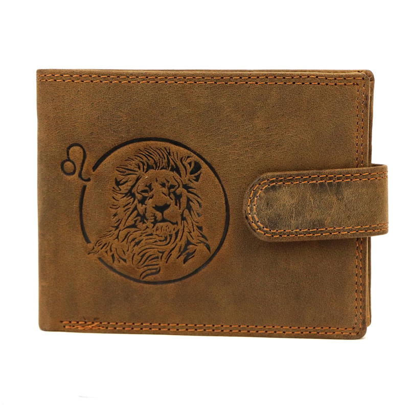 Nordee męski portfel skóra naturalna na zatrzask z indywidualnym wzorem