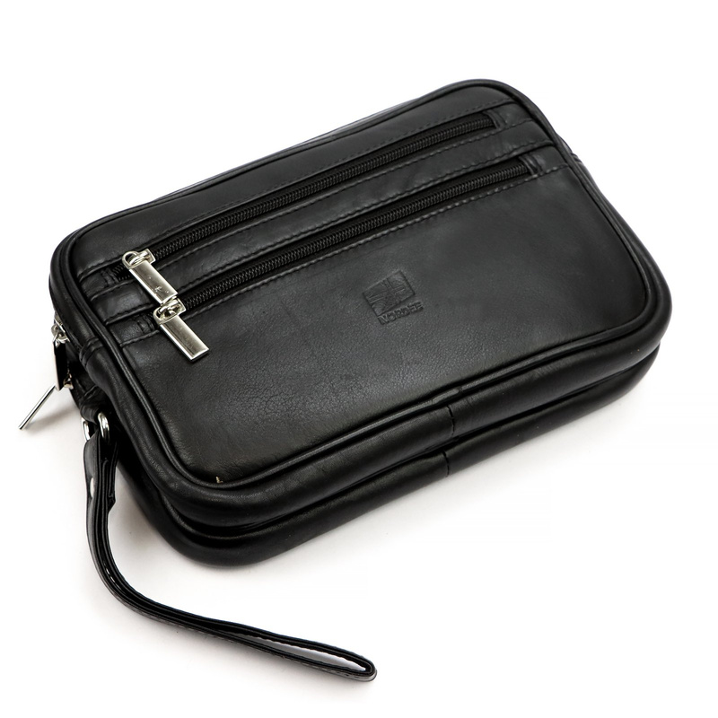 Nordee męska saszetka skóra naturalna torba do ręki z kieszeniami