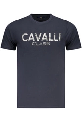 KOSZULKA Z KRÓTKIM RĘKAWEM CAVALLI CLASS MĘSKA NIEBIESKA