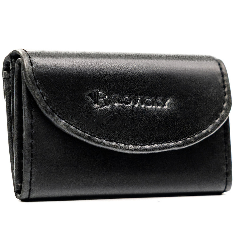 Skórzany portfel męski w czarnym kolorze wyposażony w system RFID - Rovicky