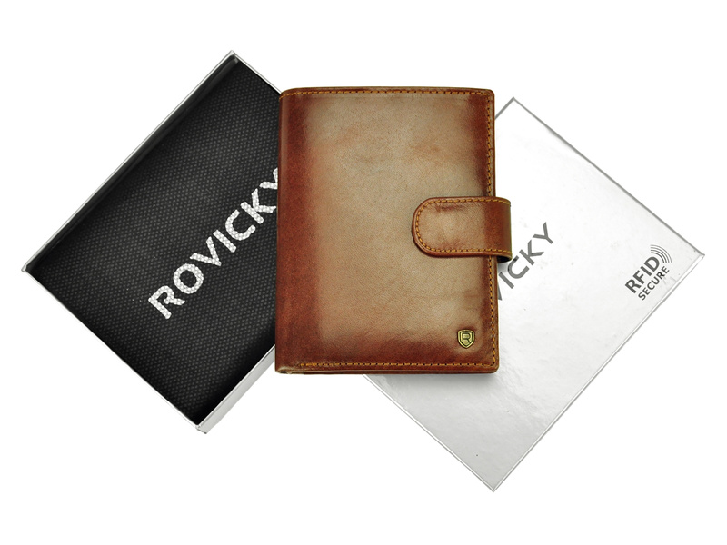 Skórzany męski portfel Rovicky N4L-RVT RFID