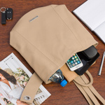 Skórzany plecak damski elegancki z zapięciem Beltimore beżowy T54