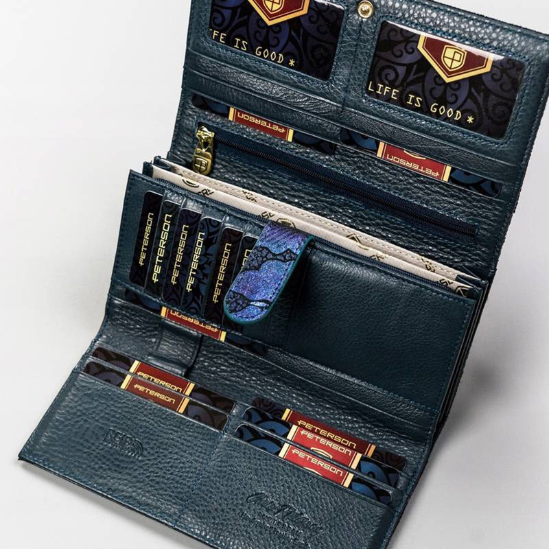 Skórzany damski portfel Peterson PTN 421077-ONBF