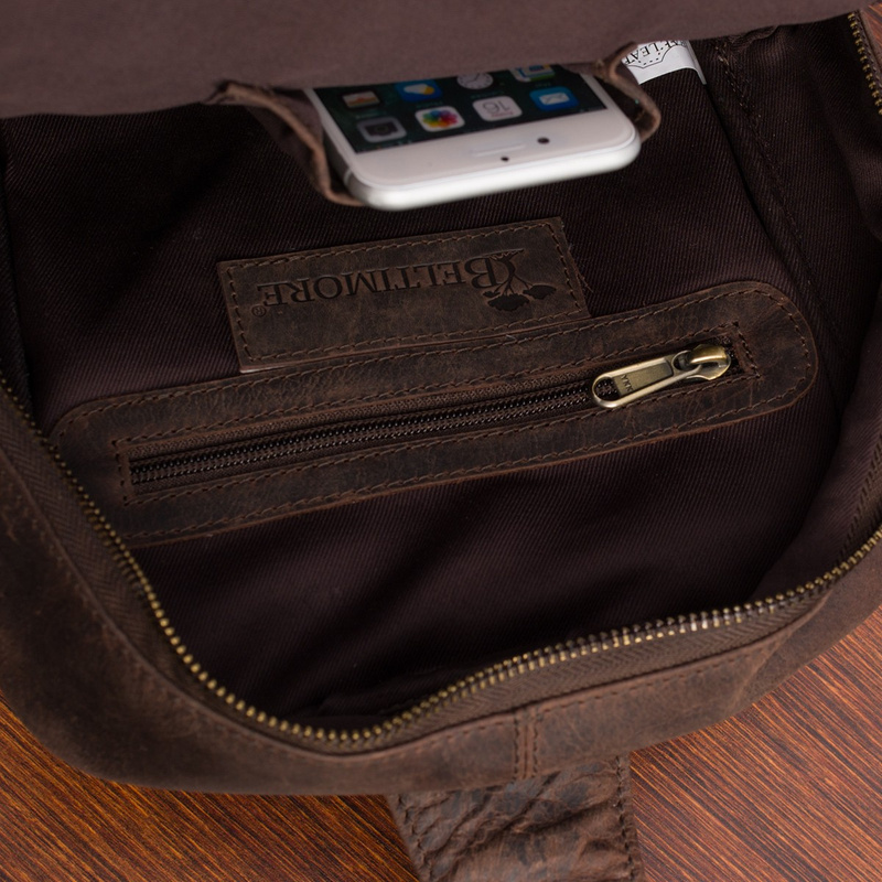 Plecak skórzany saszetka przez ramię crossbody modna 2-komorowa Beltimore N25