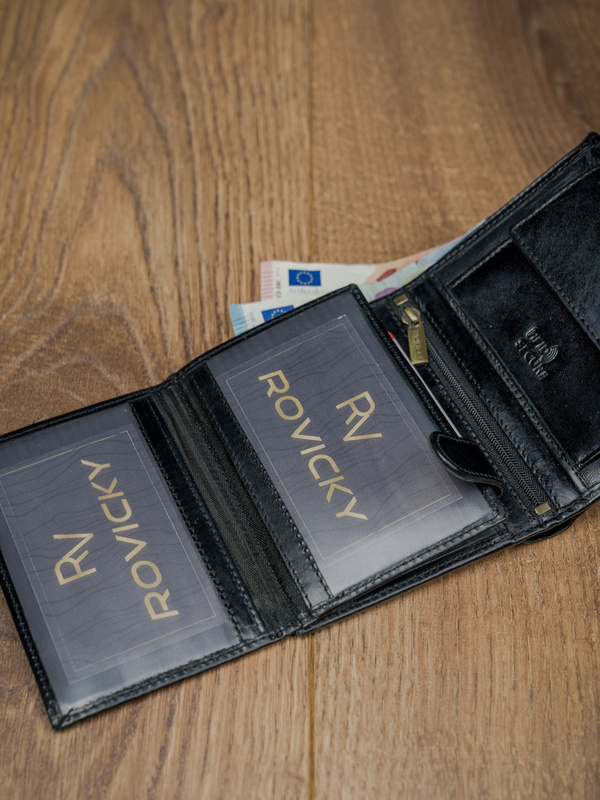 Skórzany męski portfel Rovicky N4-RVT RFID