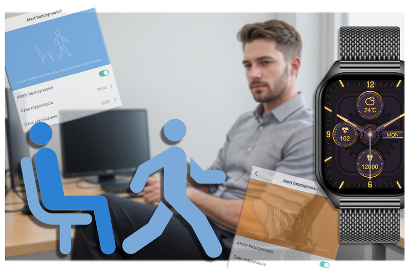 SMARTWATCH UNISEX Rubicon RNCF03 - ROZMOWY BLUETOOTH, ALWAYS ON DISPLAY (sr049a)