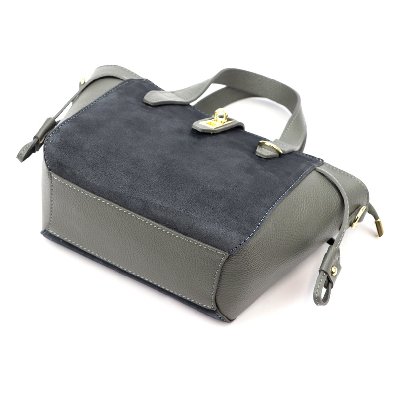 Luka Skórzany damski kuferek torebka do ręki z dopinanym paskiem elegancki