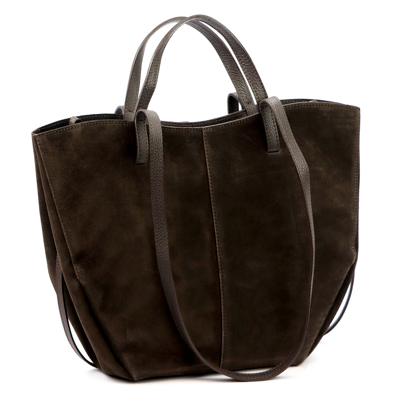 Stylowa Duża zamszowa damska shopperbag elegancka torebka na ramię Luka