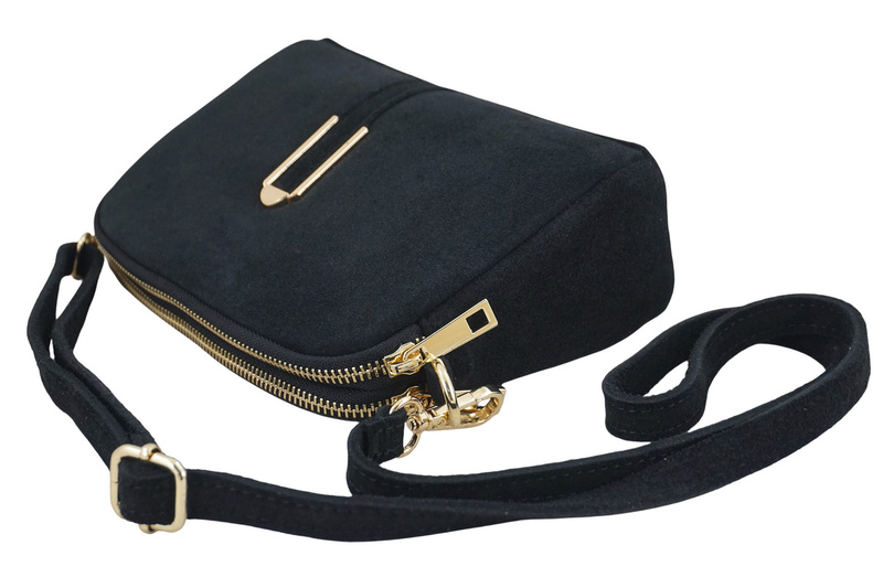 Mała torebka zamszowa wieczorowa - Czarna