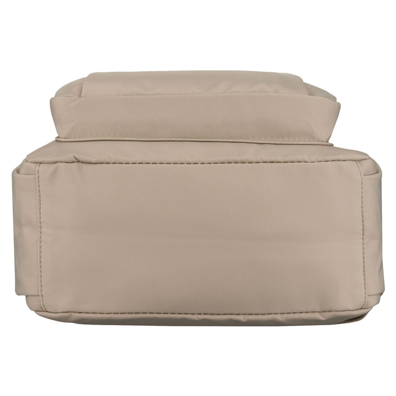 Praktyczny plecak damski wykonany z poliestru w kolorze ecru, jednokomorowy - Peterson