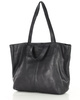 Duża torba shopper skórzana podwójne rączki - MARCO MAZZINI czarna