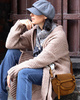 Marco Mazzini Torebka listonoszka skórzana saddle bag brąz camel