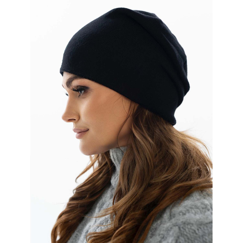 Czapka damska Beanie z kryształkami czarna - Peterson