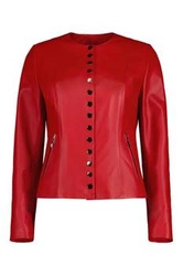 Bukowski damska Skórzana kurtka "Honorata" zapinana na guziki