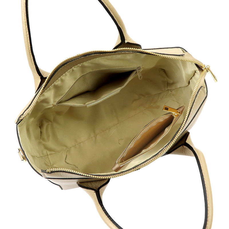 Luka Skórzany damski pojemny kuferek do ręki torebka na ramię z paskiem