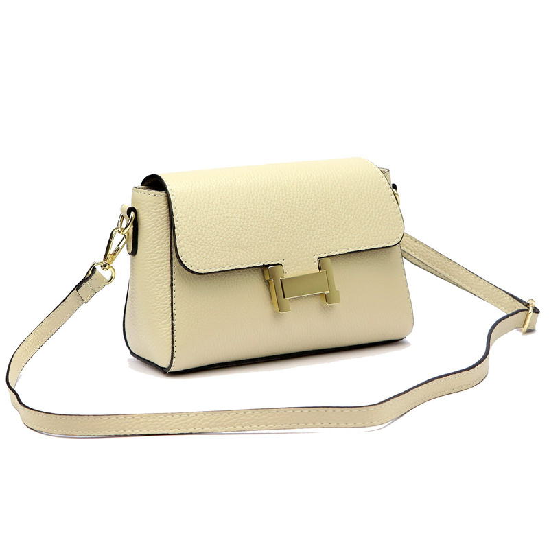 Luka damska listonoszka skóra naturalna torebka przez ramię z klapą