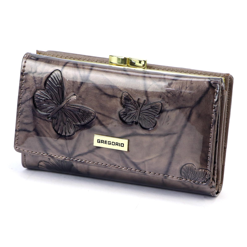 Damski podłużny portfel wzór w motyle Gregorio
