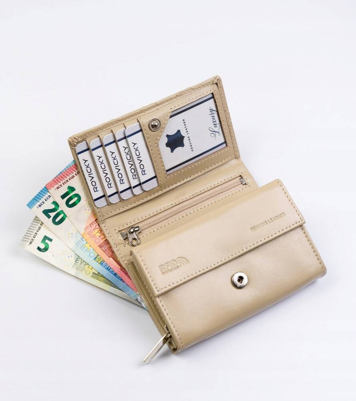 Skórzany damski portfel Rovicky R-RD-02-GCL-Q