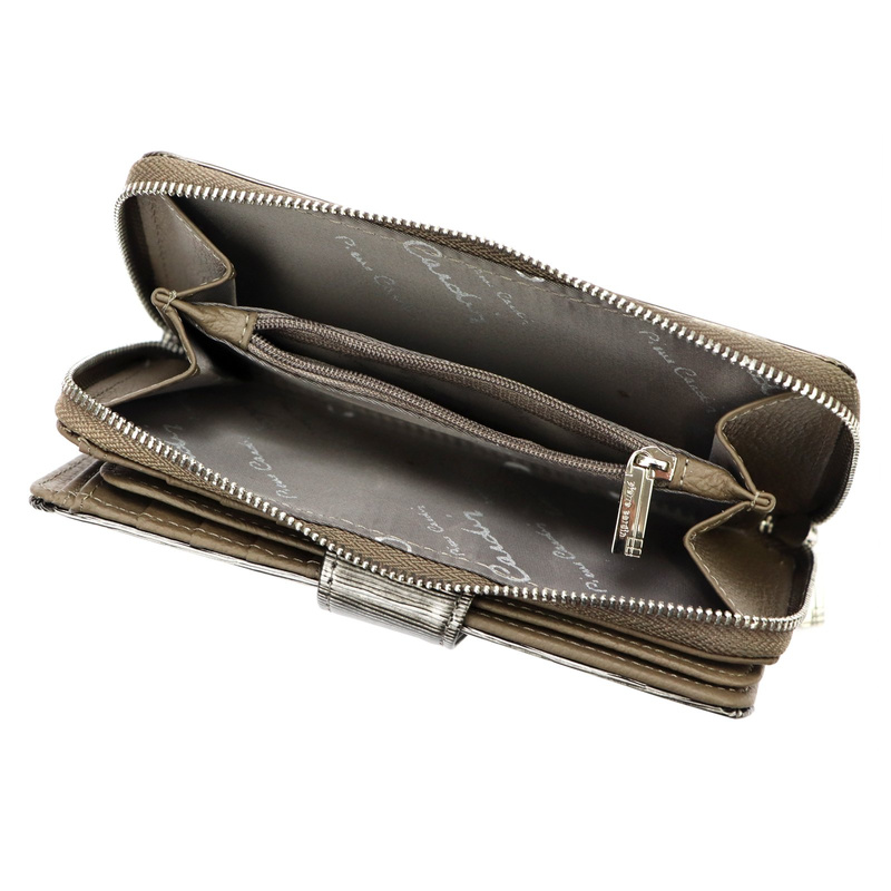 Pierre Cardin damski pionowy duży portfel skórzany podłużna portmonetka