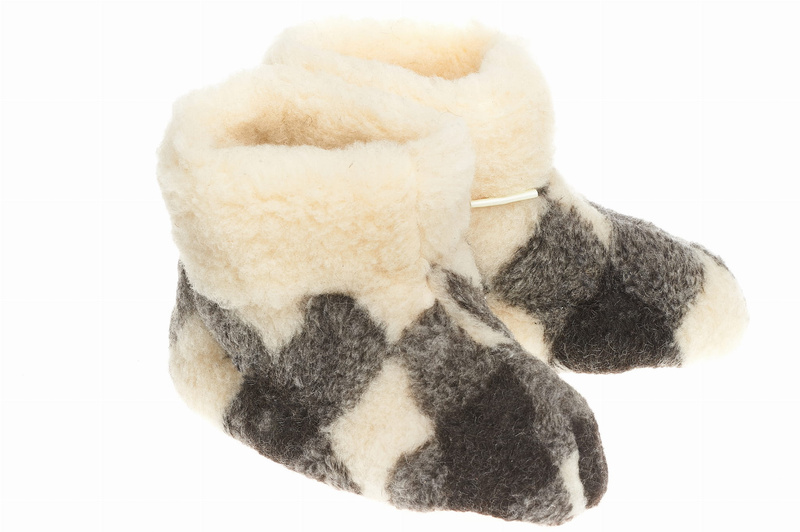 Wójciak Podhale męskie domowe bambosze wełniane kapcie zabudowane wysokie