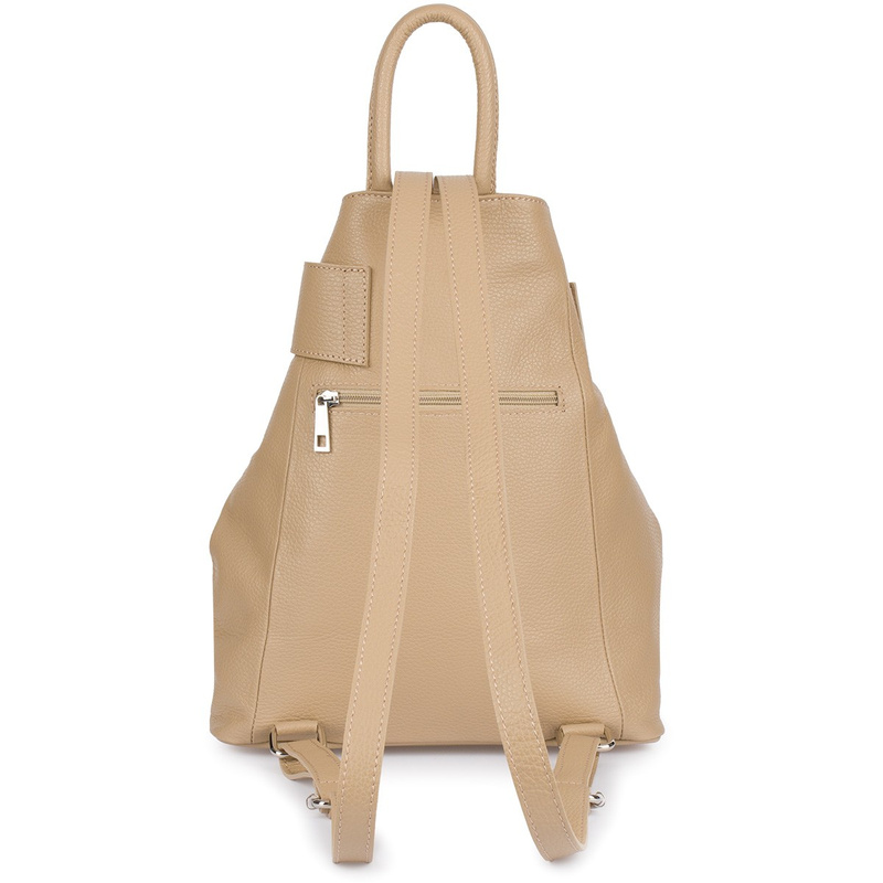 Skórzany plecak damski elegancki z zapięciem Beltimore beżowy T54