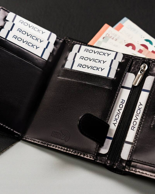 Stylowy Skórzany duży portfel męski z RFID Rovicky