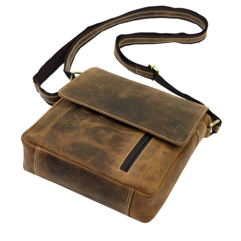 Nordee saszetka męska skóra naturalna torba na ramię miejska z kieszeniami