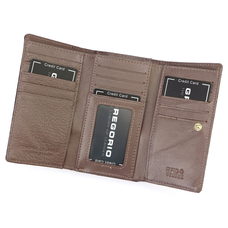 Damski podłużny portfel wzór w motyle Gregorio