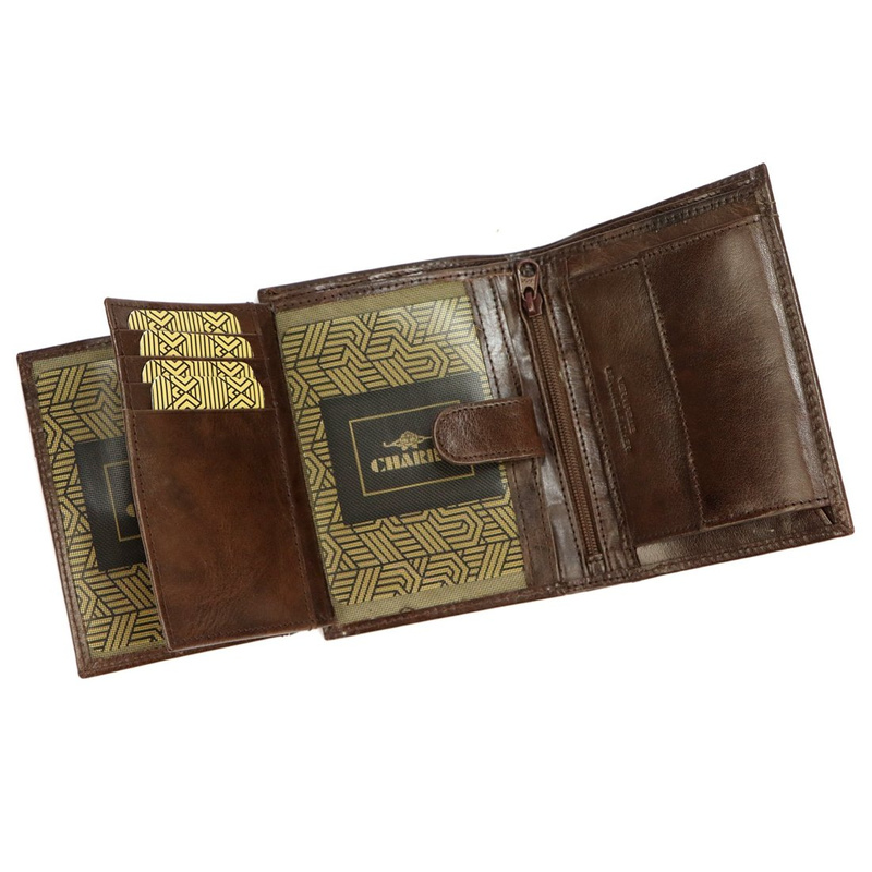 Charro Męski duży portfel skóra naturalna rozbudowany pionowy składany