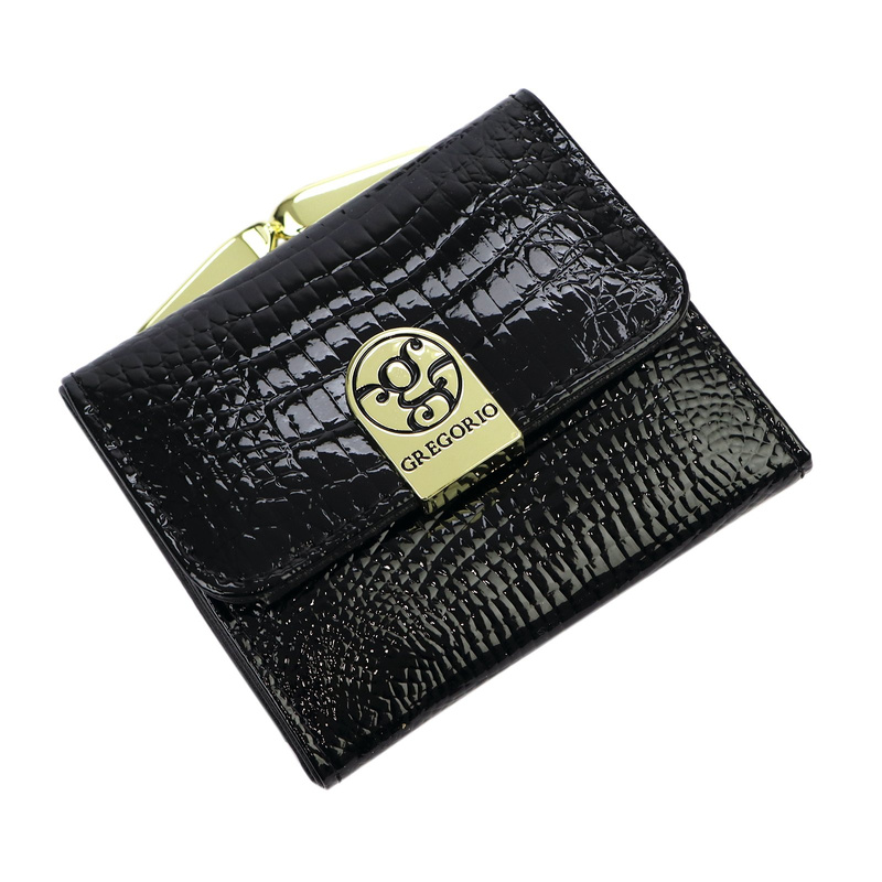 Lakierowana mała damska portmonetka marki Gregorio