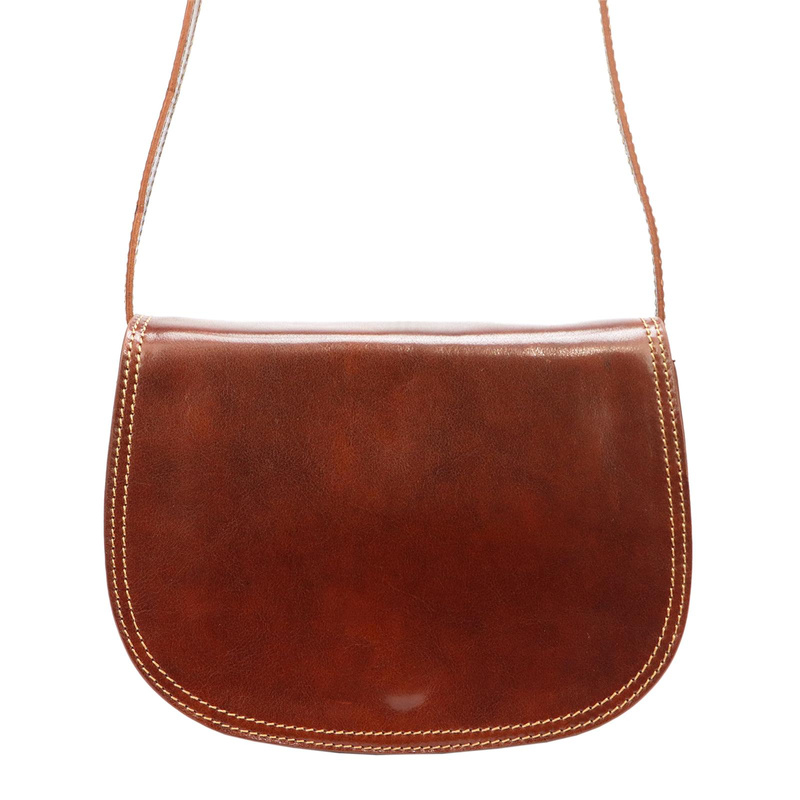 Florence Skórzana damska listonoszka przez ramię dwie komory kieszenie