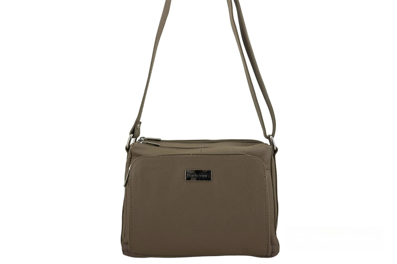 Listonoszka skórzana z kieszeniami - Beżowa ciemna