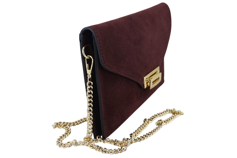 Stylowa kopertówka zamszowa Barberinis - Bordowa